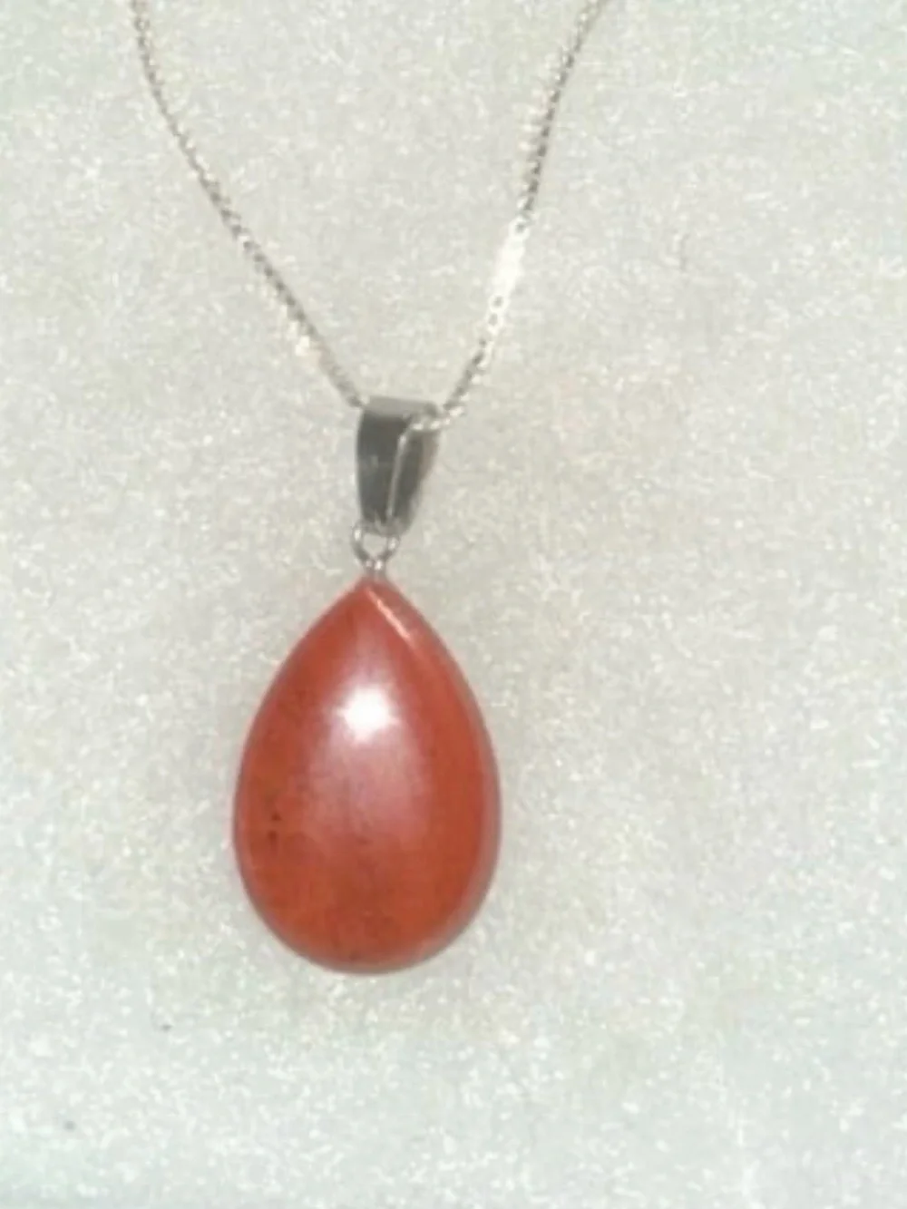 Boho hippie Red Jasper Sterling Silver 18” Necklace
